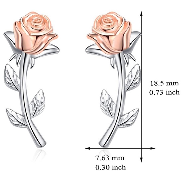 Enchanted Rose Beauty and the Beast Earrings - Picture 5 of 7